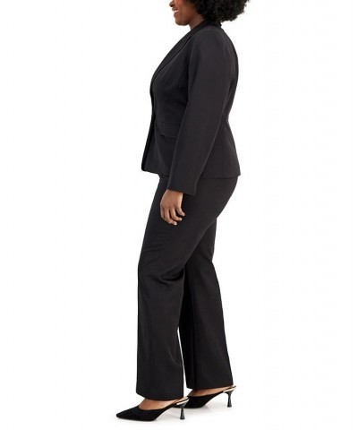 Plus Size One-Button Straight-Leg Pantsuit Black $63.70 Suits