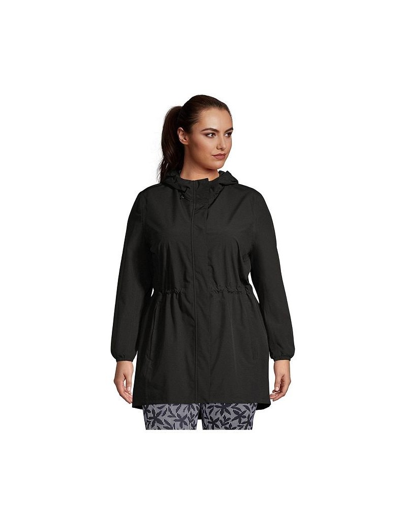 Women's Plus Size Waterproof Hooded Packable Raincoat Black $68.58 Jackets