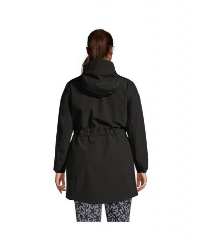 Women's Plus Size Waterproof Hooded Packable Raincoat Black $68.58 Jackets