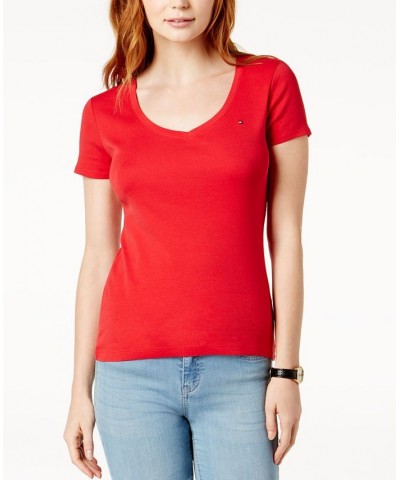 Women's V-Neck T-Shirt Scarlet $19.32 Tops