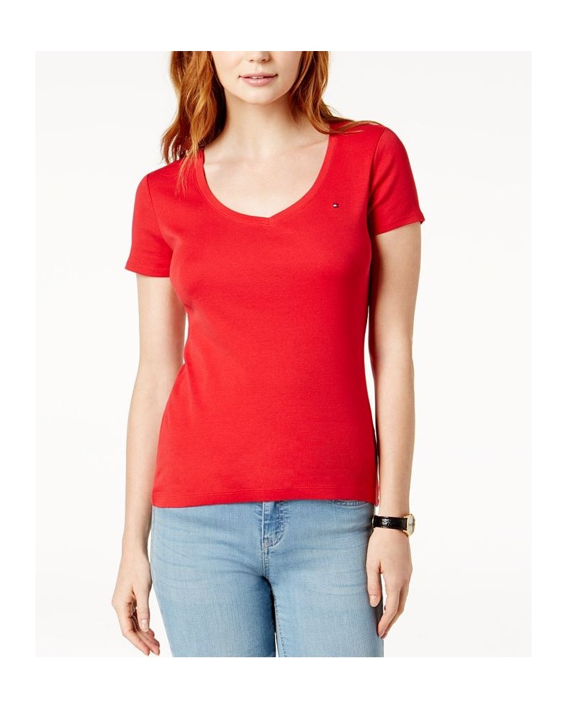 Women's V-Neck T-Shirt Scarlet $19.32 Tops