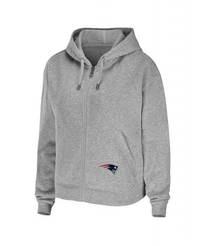 Women's Heathered Gray New England Patriots Team Full-Zip Hoodie Heathered Gray $41.28 Sweatshirts