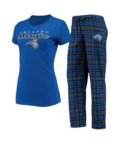 Women's Blue Black Orlando Magic Lodge T-shirt and Pants Sleep Set Blue, Black $28.20 Pajama