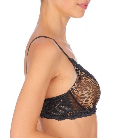 Feathers Contour Plunge Lace-Trim Bra 730023 Coal Luxe Leopard Print $31.39 Bras