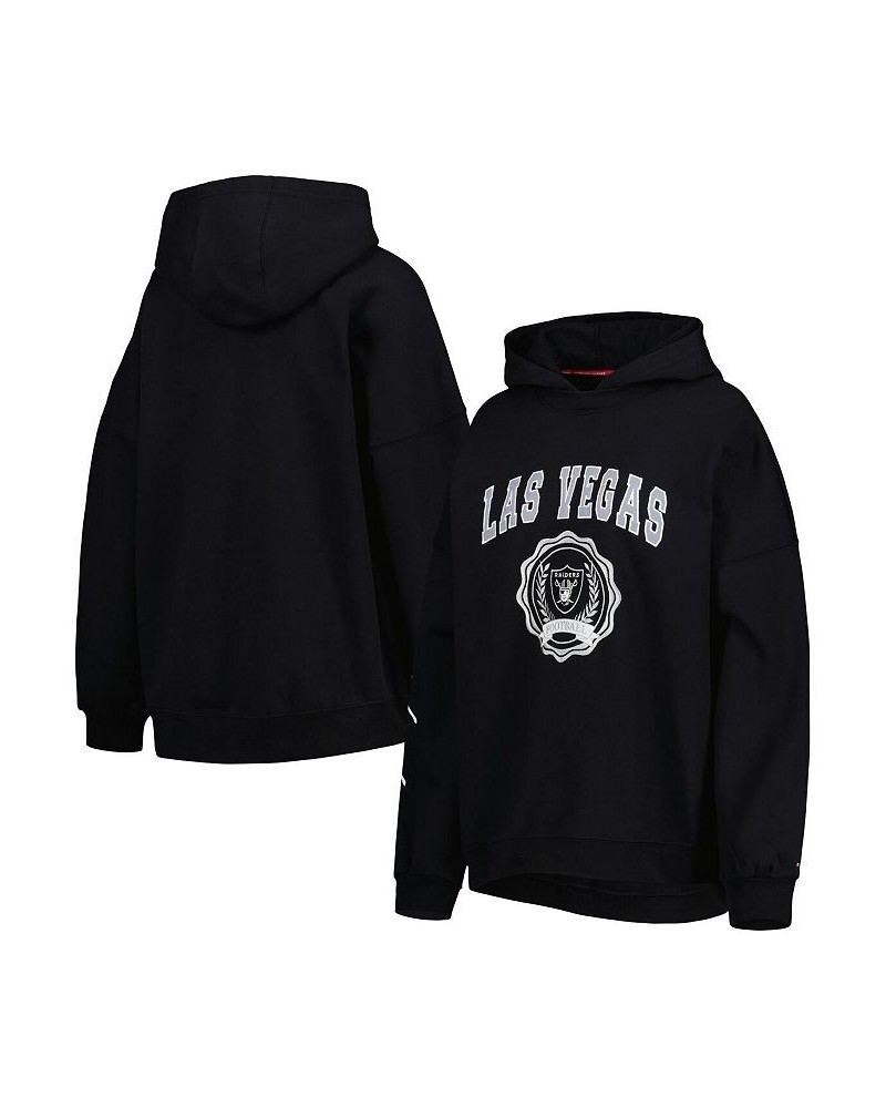 Women's Black Las Vegas Raiders Becca Drop Shoulder Pullover Hoodie Black $41.00 Sweatshirts