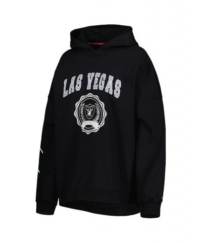 Women's Black Las Vegas Raiders Becca Drop Shoulder Pullover Hoodie Black $41.00 Sweatshirts