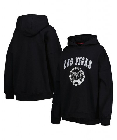 Women's Black Las Vegas Raiders Becca Drop Shoulder Pullover Hoodie Black $41.00 Sweatshirts