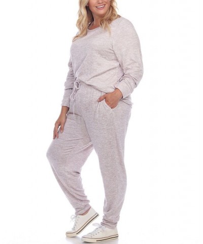 Plus Size Lounge Set 2-Piece Light Pink $25.80 Sleepwear