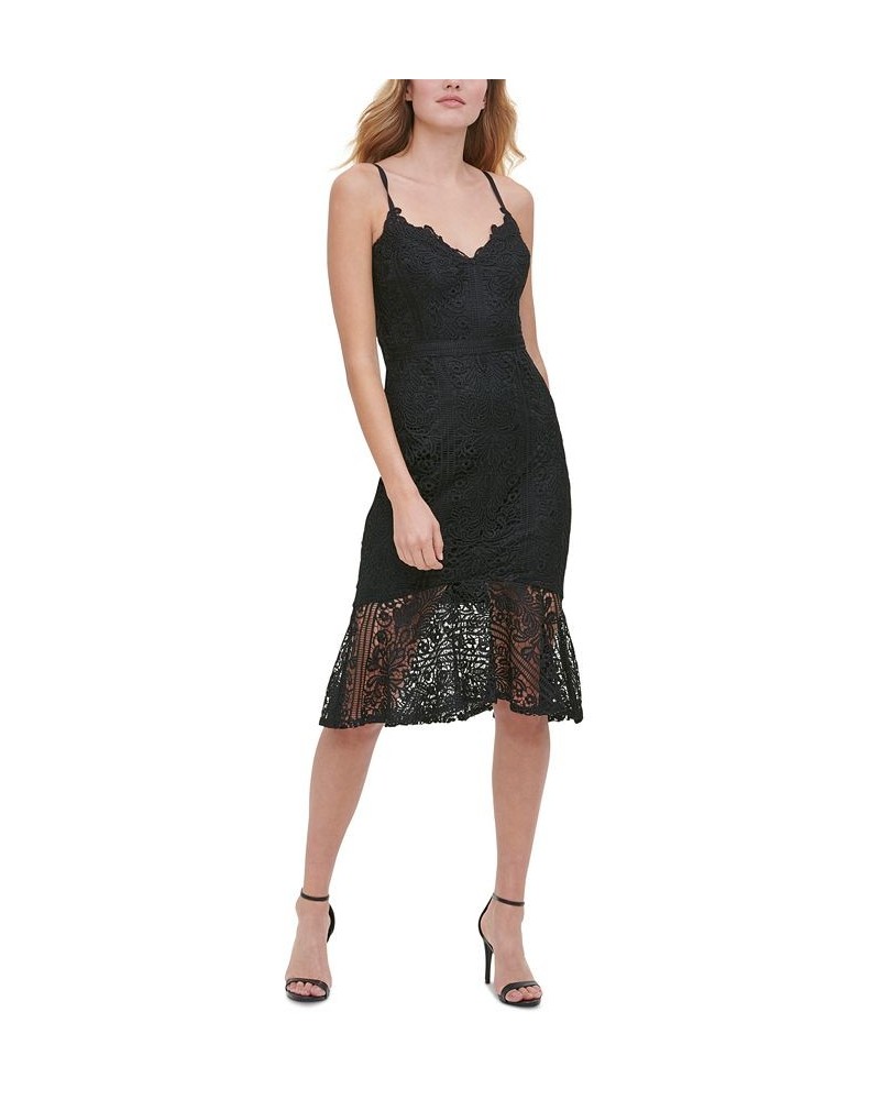 Flounce-Hem Lace Dress Rose Quartz $43.67 Dresses