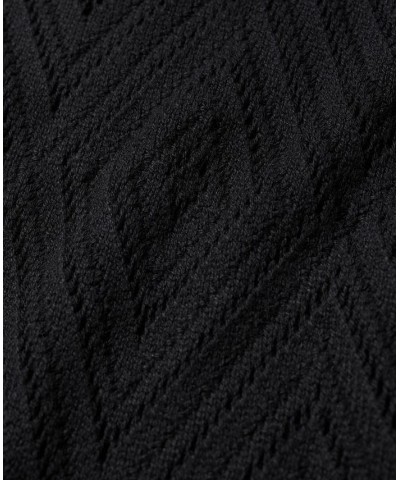 Women's Knit Openwork Sweater Black $40.50 Dresses