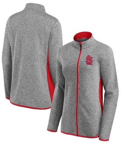 Women's Heather Charcoal St. Louis Cardinals Primary Logo Fleece Full-Zip Jacket Heather Charcoal $46.79 Jackets