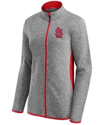 Women's Heather Charcoal St. Louis Cardinals Primary Logo Fleece Full-Zip Jacket Heather Charcoal $46.79 Jackets