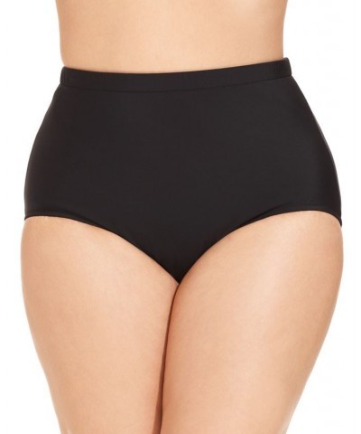 Plus Size Mid-Rise Tummy-Control Swim Bottoms Black $30.08 Swimsuits