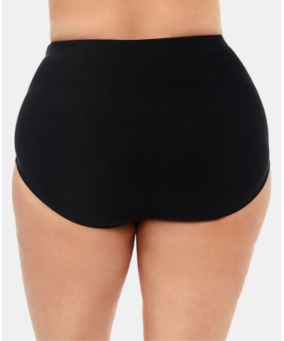 Plus Size Mid-Rise Tummy-Control Swim Bottoms Black $30.08 Swimsuits