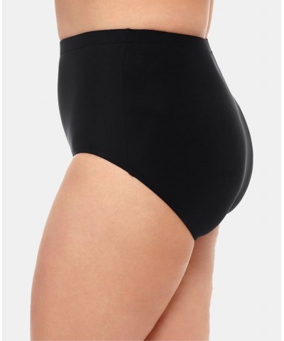 Plus Size Mid-Rise Tummy-Control Swim Bottoms Black $30.08 Swimsuits