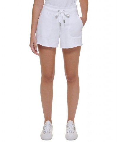 Women's Ribbed Waistband Shorts White $15.17 Shorts