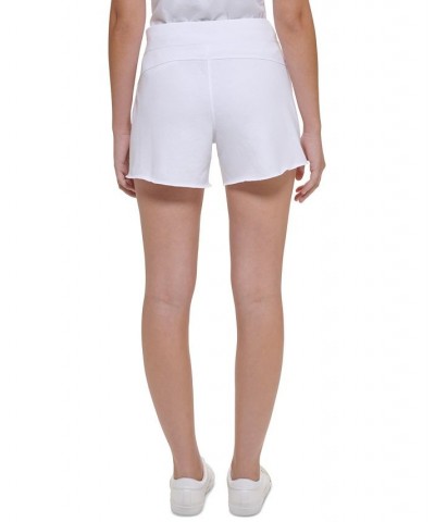 Women's Ribbed Waistband Shorts White $15.17 Shorts