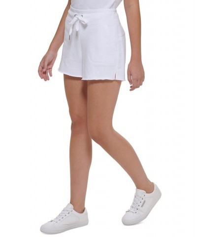 Women's Ribbed Waistband Shorts White $15.17 Shorts