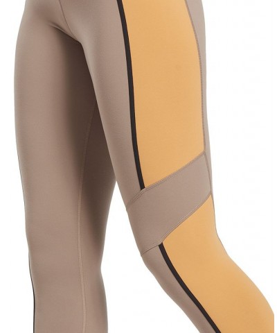 Women's Lux High-Waist Colorblock Full-Length Leggings Tan/Beige $35.25 Pants