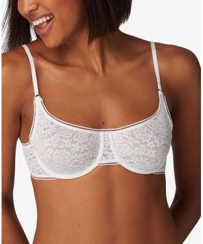 Pure Comfort Stretch Lace Demi Underwire Bra DM202C White $15.65 Bras