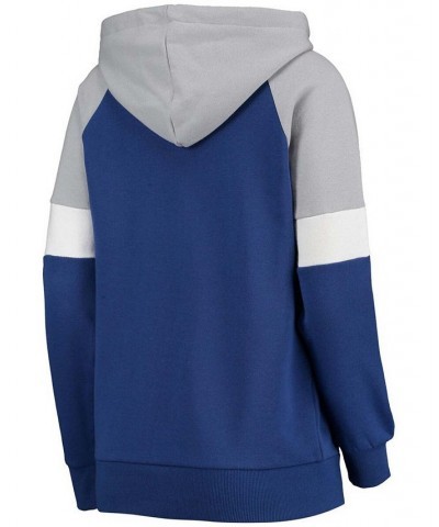 Women's Blue-Gray Toronto Maple Leaf's Shutout Raglan Pullover Hoodie Blue-Gray $32.90 Sweatshirts