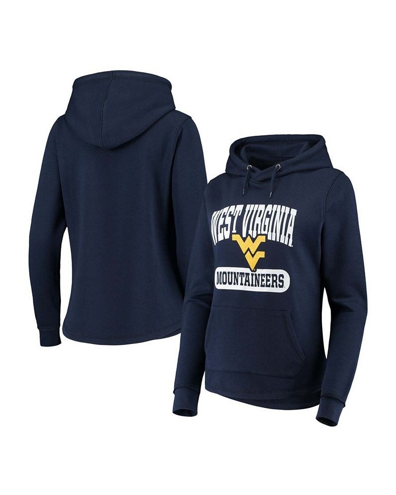 Women's Navy West Virginia Mountaineers Core Crossover Pillbox Pullover Hoodie Navy $25.20 Sweatshirts