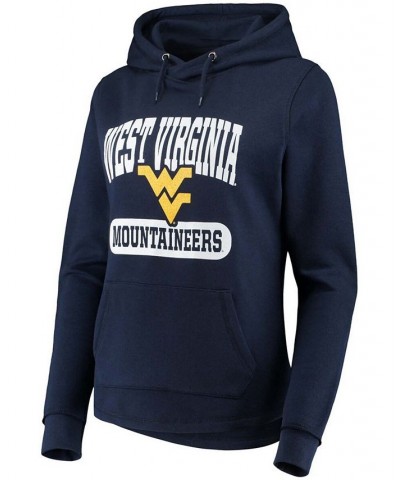 Women's Navy West Virginia Mountaineers Core Crossover Pillbox Pullover Hoodie Navy $25.20 Sweatshirts