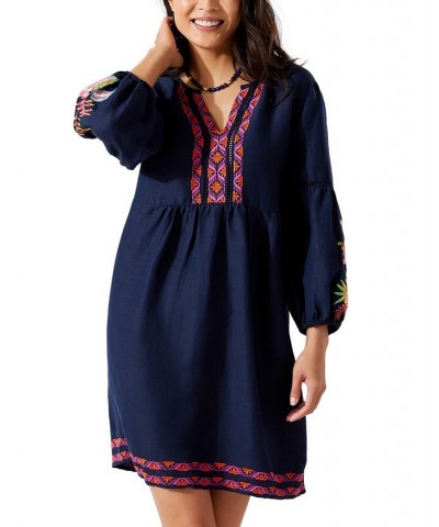 Women's Embroidered Cover-Up Dress St. Lucia Blue $69.52 Swimsuits