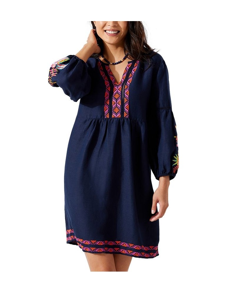 Women's Embroidered Cover-Up Dress St. Lucia Blue $69.52 Swimsuits