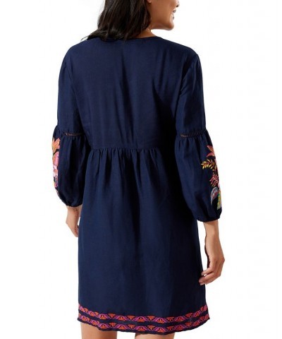 Women's Embroidered Cover-Up Dress St. Lucia Blue $69.52 Swimsuits