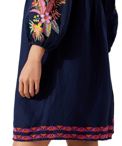 Women's Embroidered Cover-Up Dress St. Lucia Blue $69.52 Swimsuits