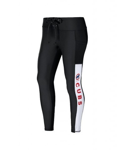 Women's Black Chicago Cubs Leggings Black $34.30 Pants