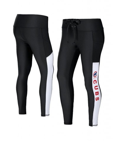 Women's Black Chicago Cubs Leggings Black $34.30 Pants