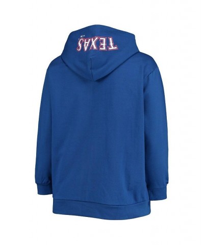 Women's Royal Texas Rangers Plus Size Lace-Up V-Neck Pullover Hoodie Royal $31.79 Sweatshirts