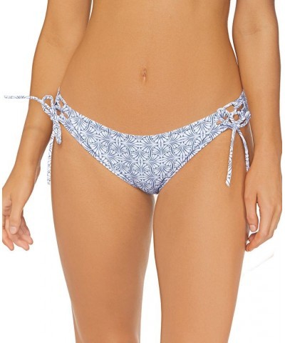 Juniors' Margarita Ruffled-Neck Bikini Top & Sweet Side Tie-Side Bikini Bottoms Blue/White $27.84 Swimsuits