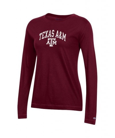 Women's Maroon Texas A&M Aggies University Arch Logo Long Sleeve T-shirt Maroon $23.99 Tops