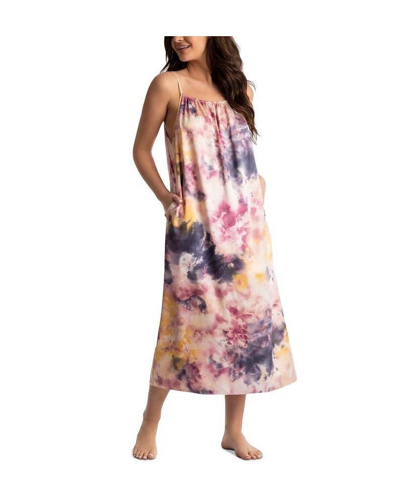 Women's Aurora Printed Satin Sleeveless Gown Camel $24.36 Sleepwear