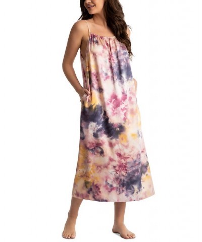 Women's Aurora Printed Satin Sleeveless Gown Camel $24.36 Sleepwear