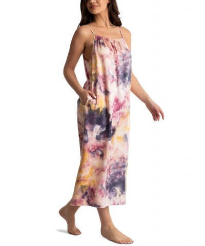 Women's Aurora Printed Satin Sleeveless Gown Camel $24.36 Sleepwear