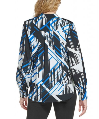 Women's Printed Split-Neck Blouse Multi $34.40 Tops