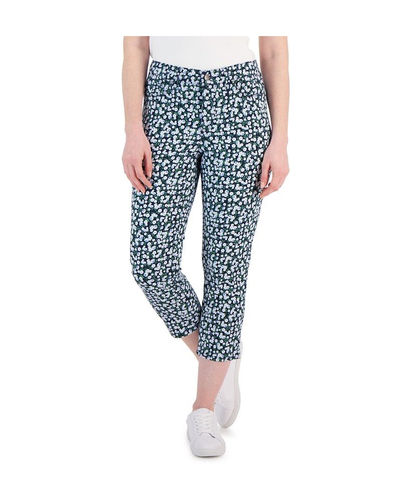 Women's Printed Capri Skinny Jeans Intrepid Blue Combo $14.99 Jeans