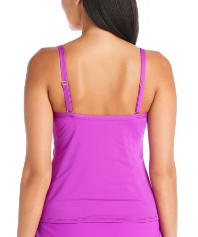 Women's Lets Get Twisted Tankini Top Purple $30.30 Swimsuits