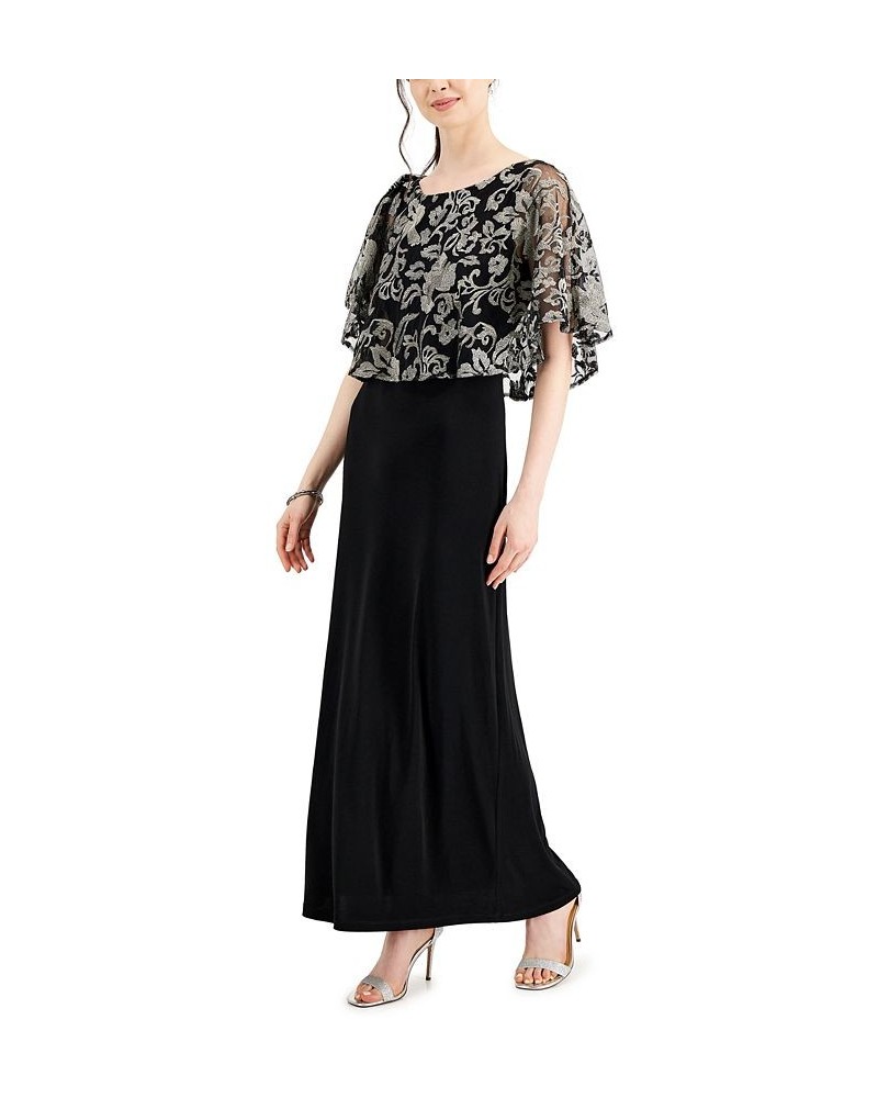 Embroidered Overlay Gown Gold $39.60 Dresses