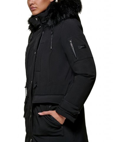 Women's Faux-Fur-Trim Hooded Parka Black $110.00 Coats