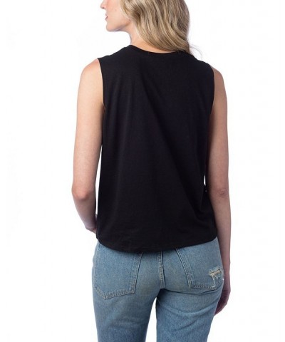 Women's Go-To Cropped Muscle Tank Top Black $22.04 Tops