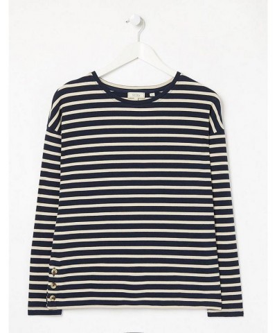 Leah Stripe Top - Women's Navy $28.42 Tops