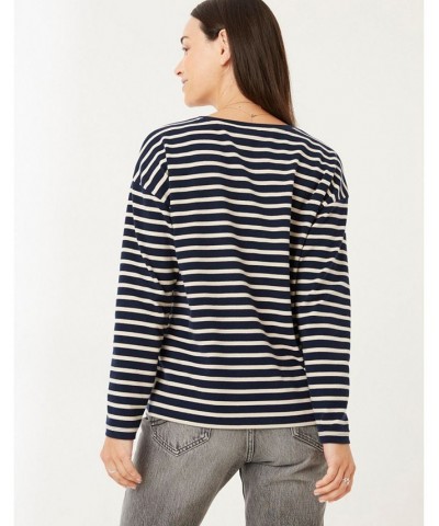 Leah Stripe Top - Women's Navy $28.42 Tops