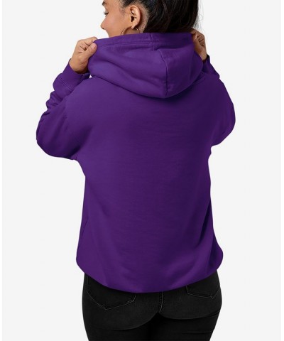 Women's Santa Claus Word Art Hooded Sweatshirt Purple $27.00 Tops