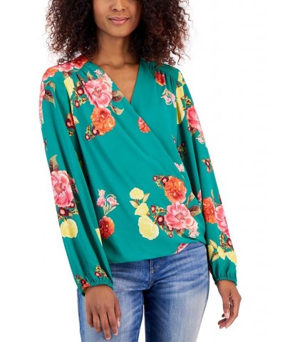 Women's Surplice Top Green $17.09 Tops