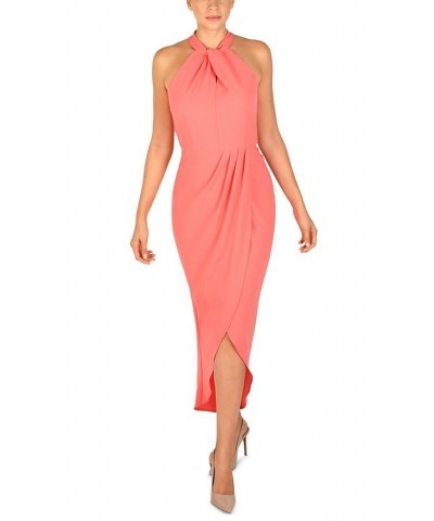 Knot-Neck Tulip-Hem Midi Dress Orange $47.73 Dresses